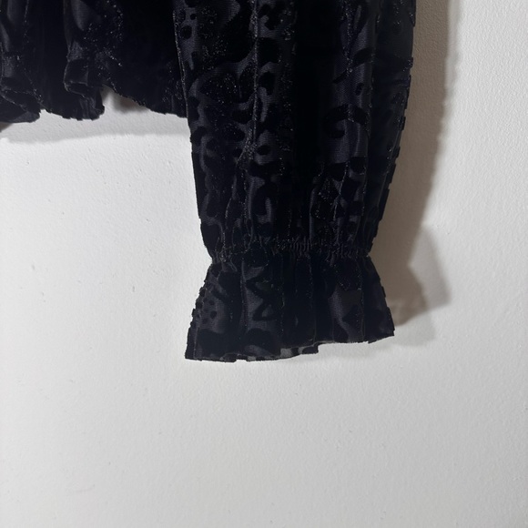 Free people A little twist velvet off the shoulder black top size XS witchy goth - Picture 8 of 13